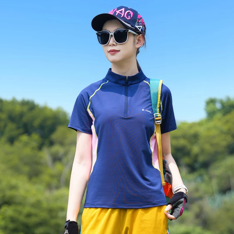 夏季新款女士立领冰丝速干衣户外轻薄透气运动休闲吸湿排汗