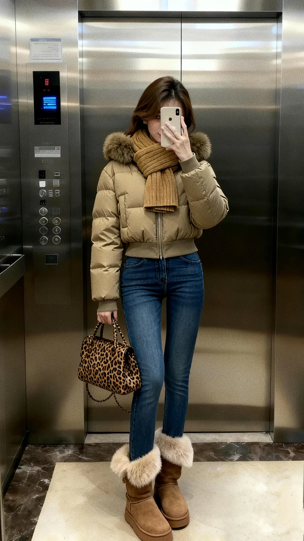 韩系短款棉衣棉服女冬季2025新款大毛领连帽棉袄外套保暖上衣潮流