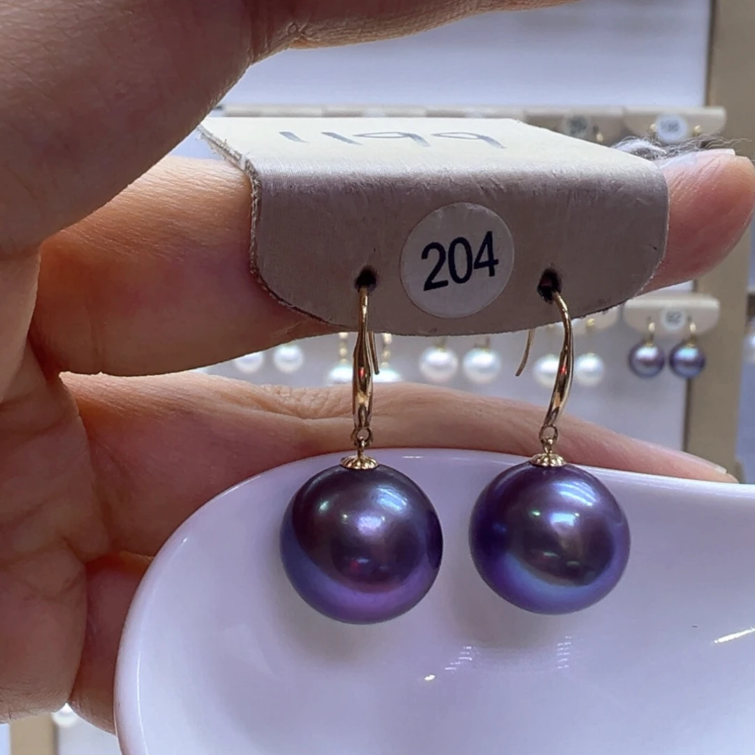 18K金镶嵌淡水珍珠耳饰