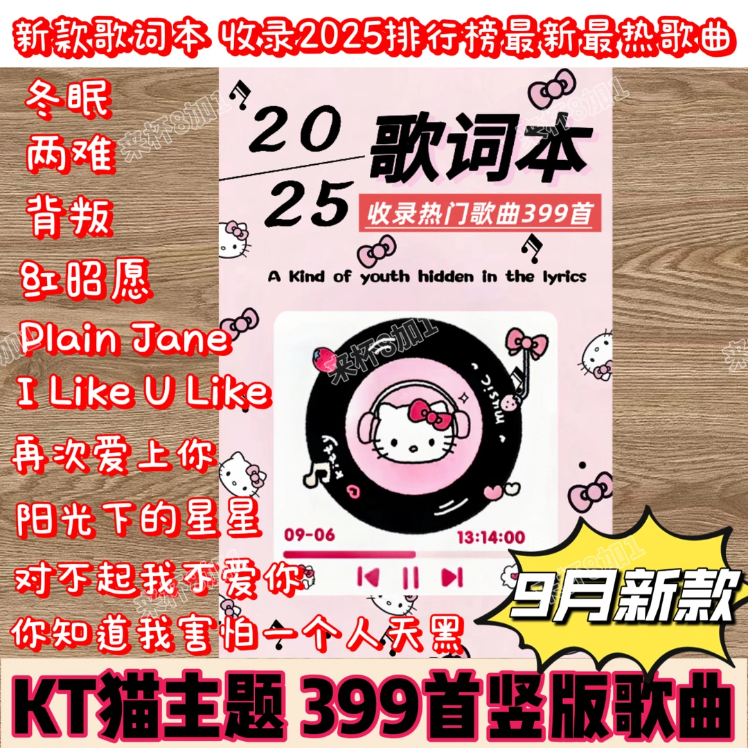 现货2025歌词本【399首】抖音热门火爆流行网红经典歌词本梓渝周边