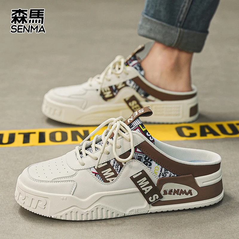 森马包头拖男士秋季新款外穿轻便防臭网红百搭板鞋无后跟休闲鞋