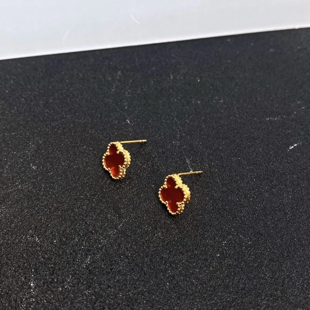 925银耳饰 轻奢2507幸运四叶10mm耳钉耳扣0500169/0500170