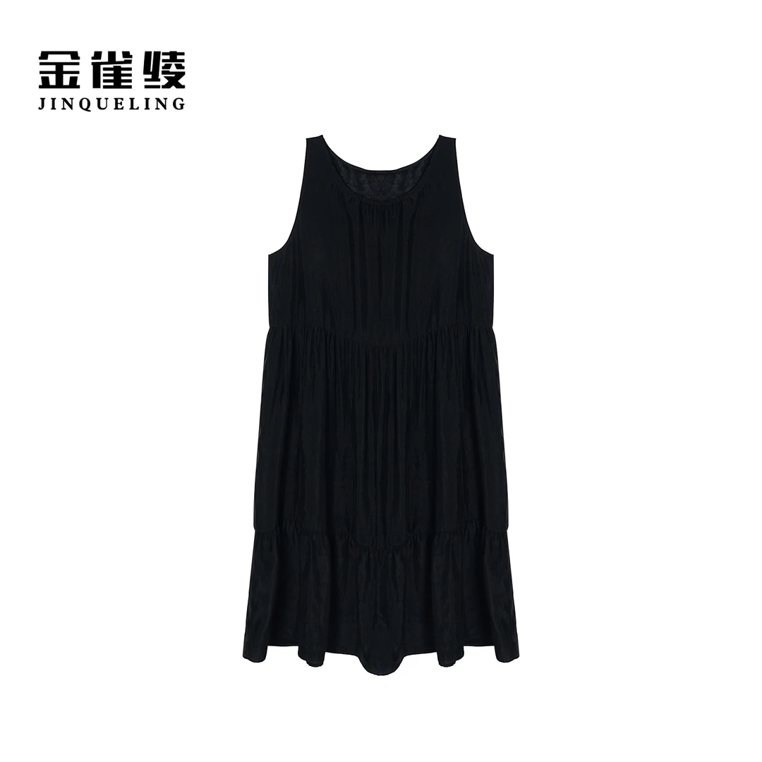 金雀绫【窈窕淑女】100醋酸气质显瘦舒适大码女装连衣裙SZA1L124