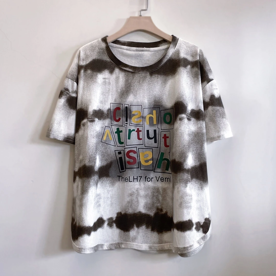 年轻中年妈妈装夏季大码显瘦遮肉休闲短袖棉T恤2025新款YX105620