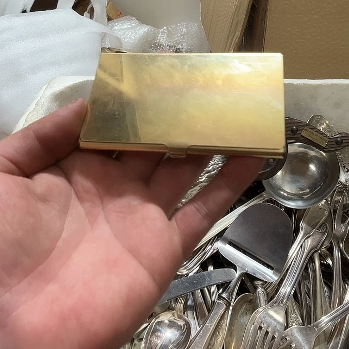 多***贵金属欧洲中古老物件名片夹