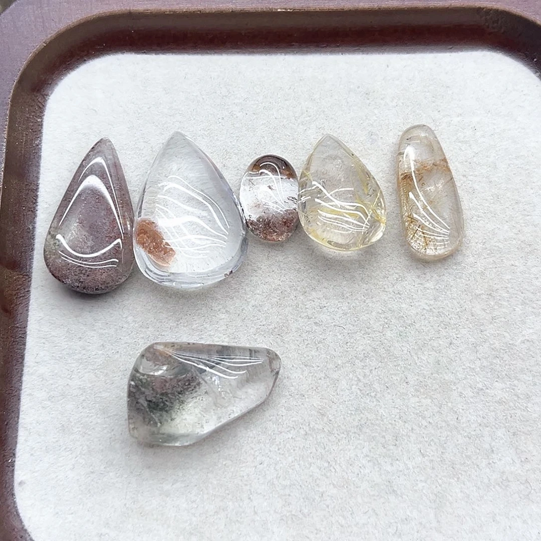 未镶嵌水晶珠宝半成品4 幽灵、发晶大礼包