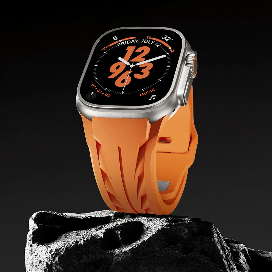 适用iwatchs10苹果S9手表带稻穗钉扣硅胶apple苹果手表s10表带