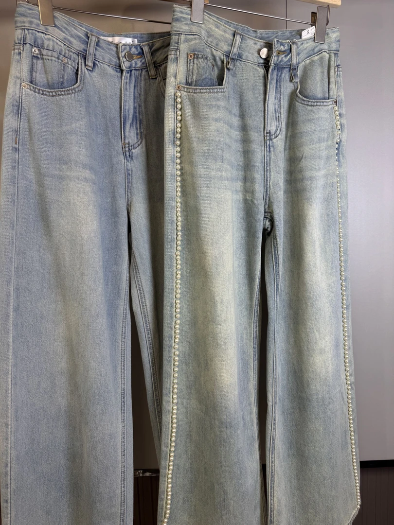 【毛边牛仔裤&钉珠牛仔裤】秋纱2025时尚百搭日常减龄牛仔裤