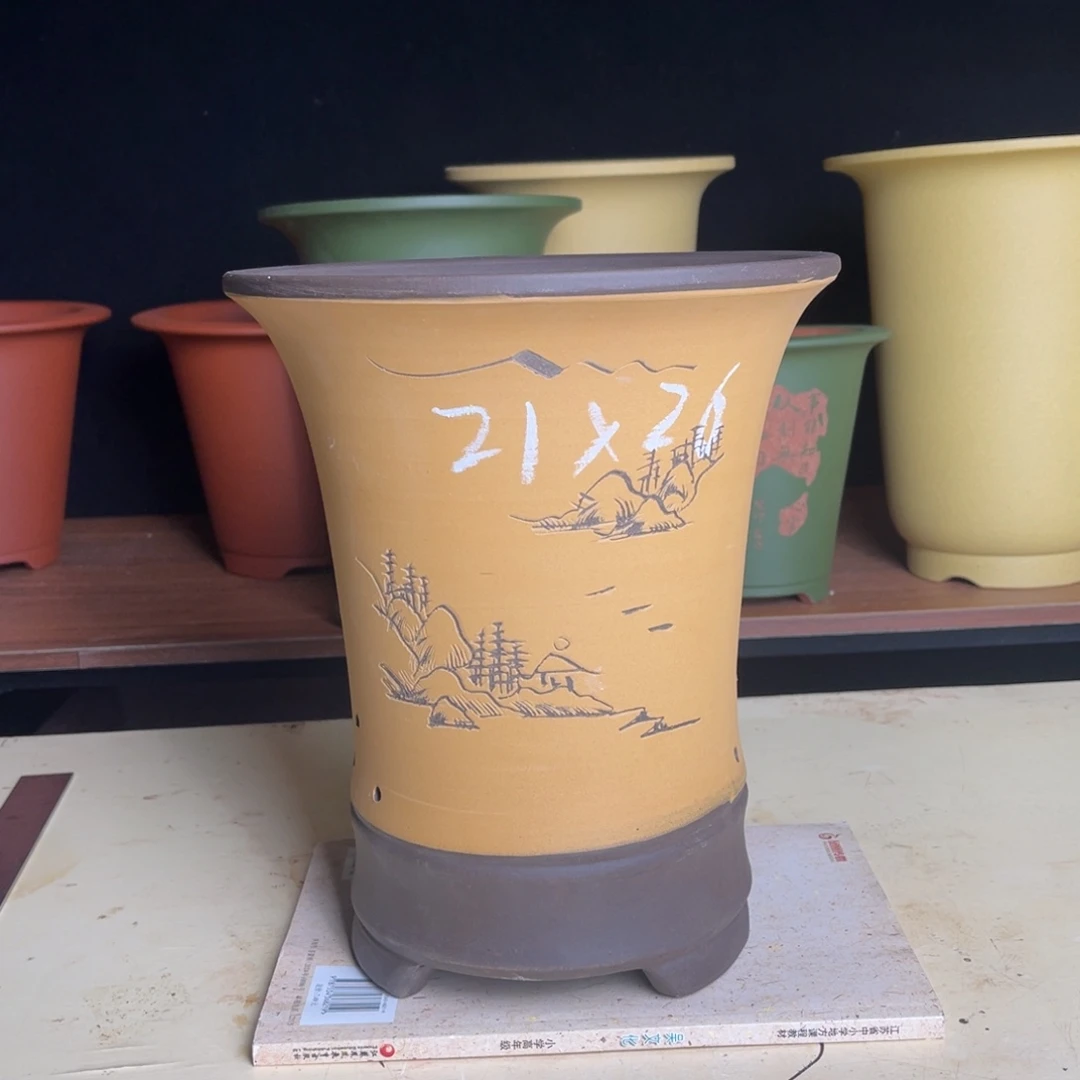 宜兴原矿紫砂花盆
