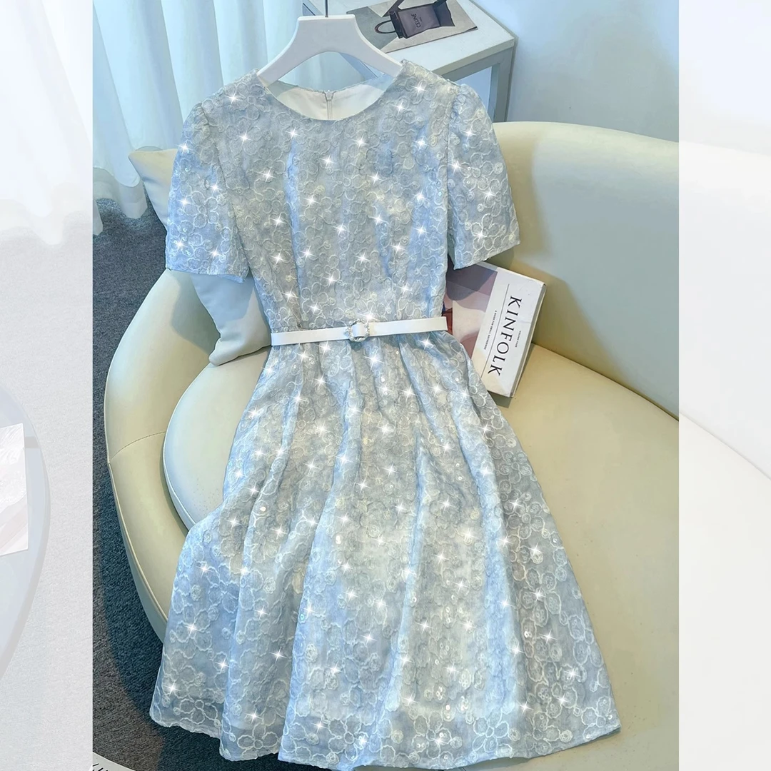 小香风轻奢连衣裙女夏2025新款法式高级感正式场合绝美气质a字裙