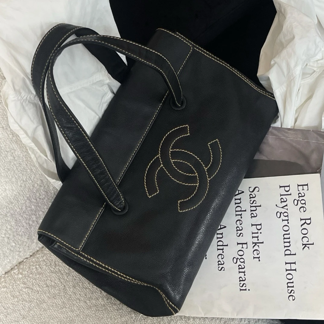 95新 Chanel/香奈儿 Chanel外缝线鱼子酱托特