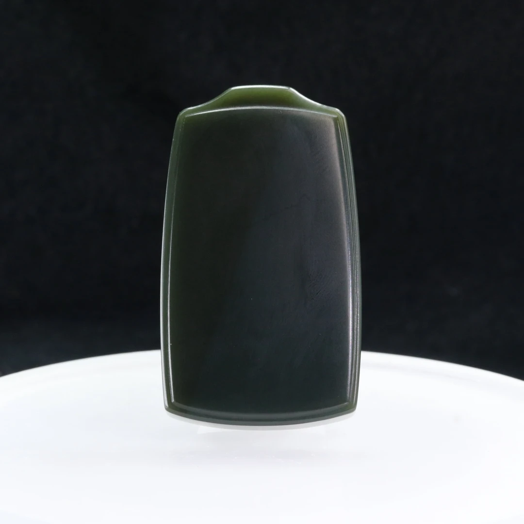 28和田玉沙枣青无事牌/600557上海嘉禾拍卖