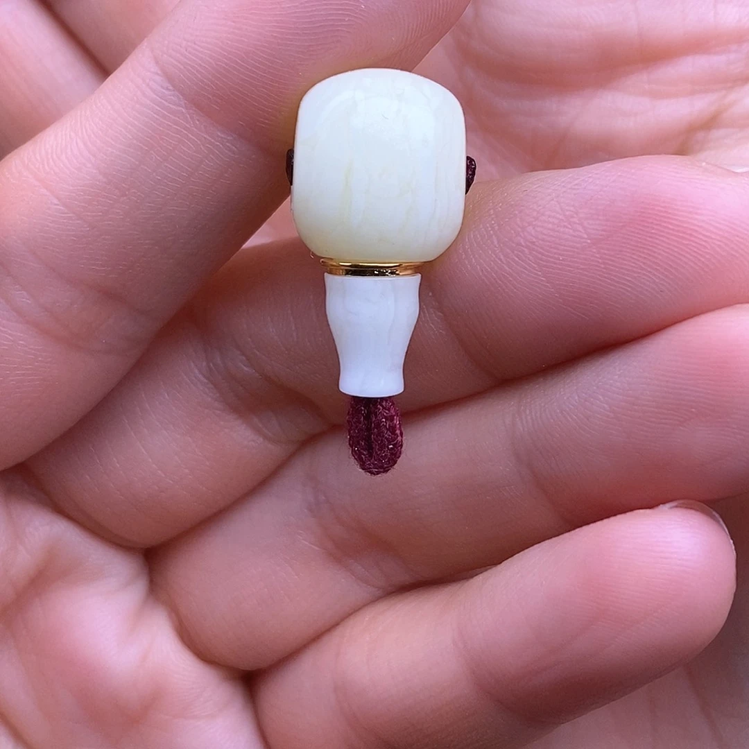 琥珀裸石18K金镶嵌12.5mm 蜜蜡金腰带三通