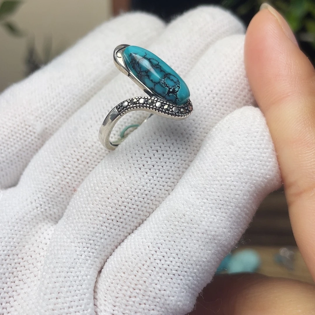 绿松石银S925镶嵌珠宝奇石