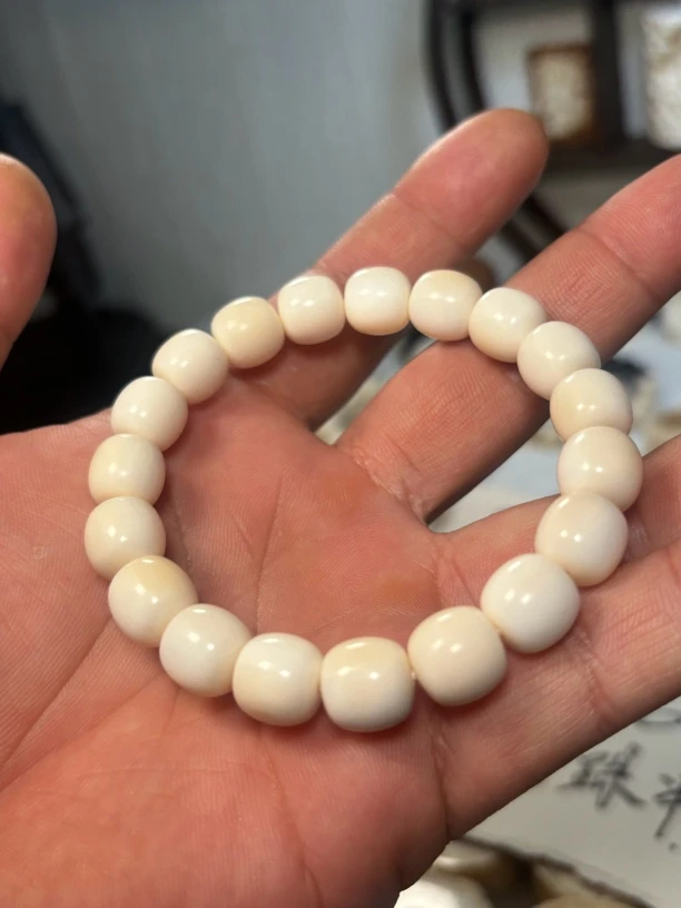 天然猛犸牙河手串