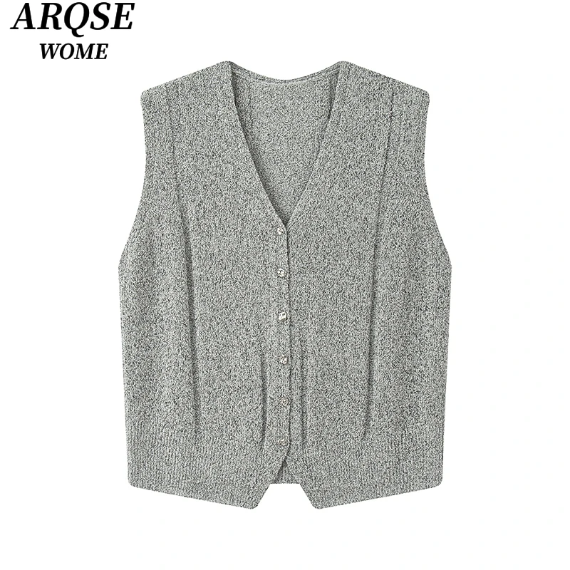 艾诺丝商场同款2025夏秋季新无袖针织衫开衫马甲上衣3049