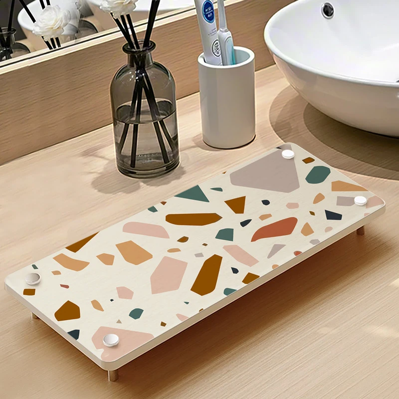 硅藻泥洗手台垫吸水垫洗漱台置物架垫浴室卫生间台面牙刷架沥水垫