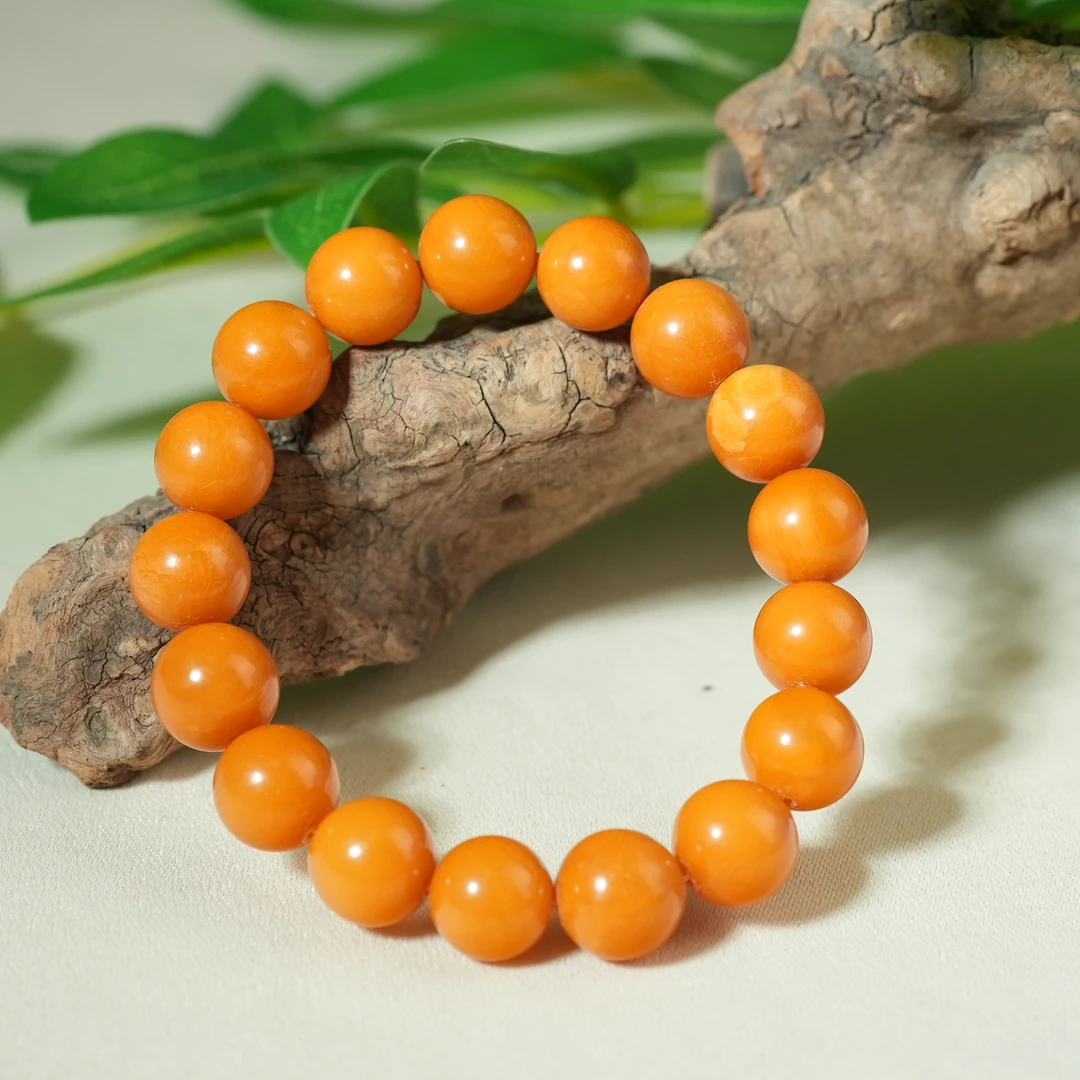 十九世纪蜜蜡圆珠手串【古珠精选】AAML250115045