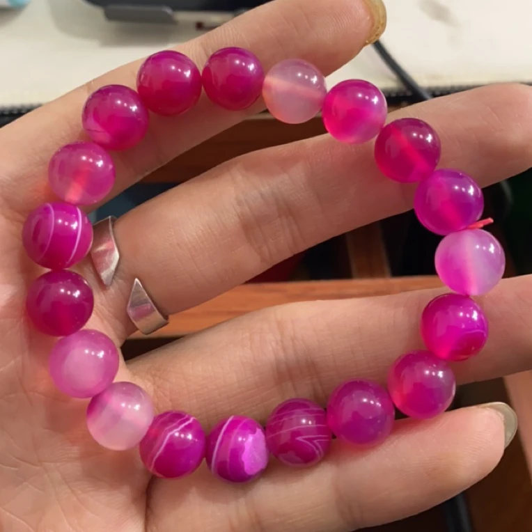 853  卡10玫红手串