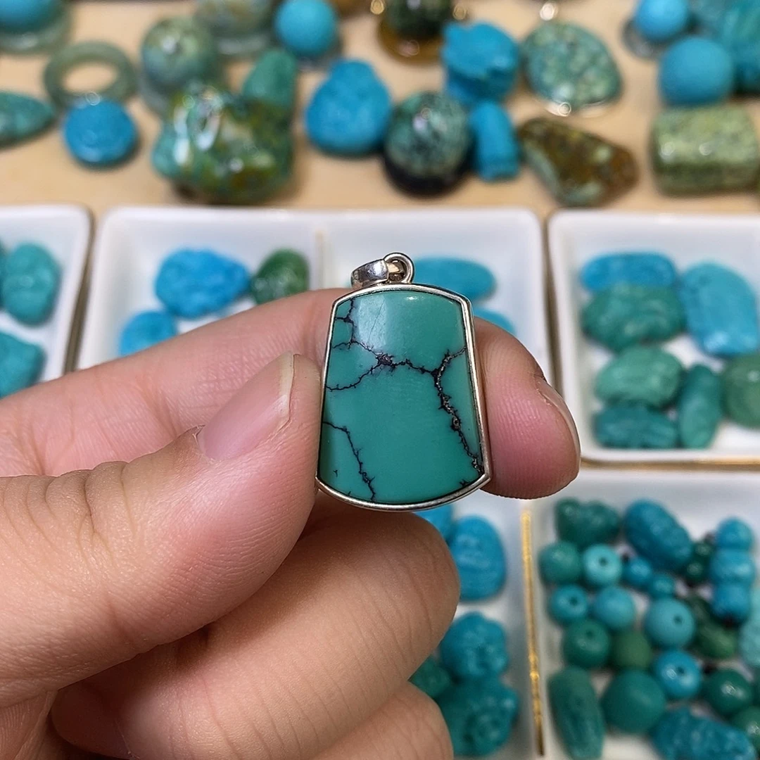 绿松石未镶嵌平安无事牌