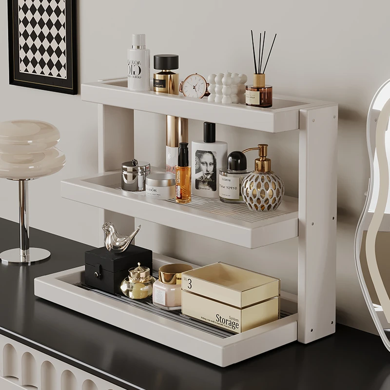 化妆品置物架桌面香水收纳盒护肤品摆放架玄关梳妆台首饰收纳架子
