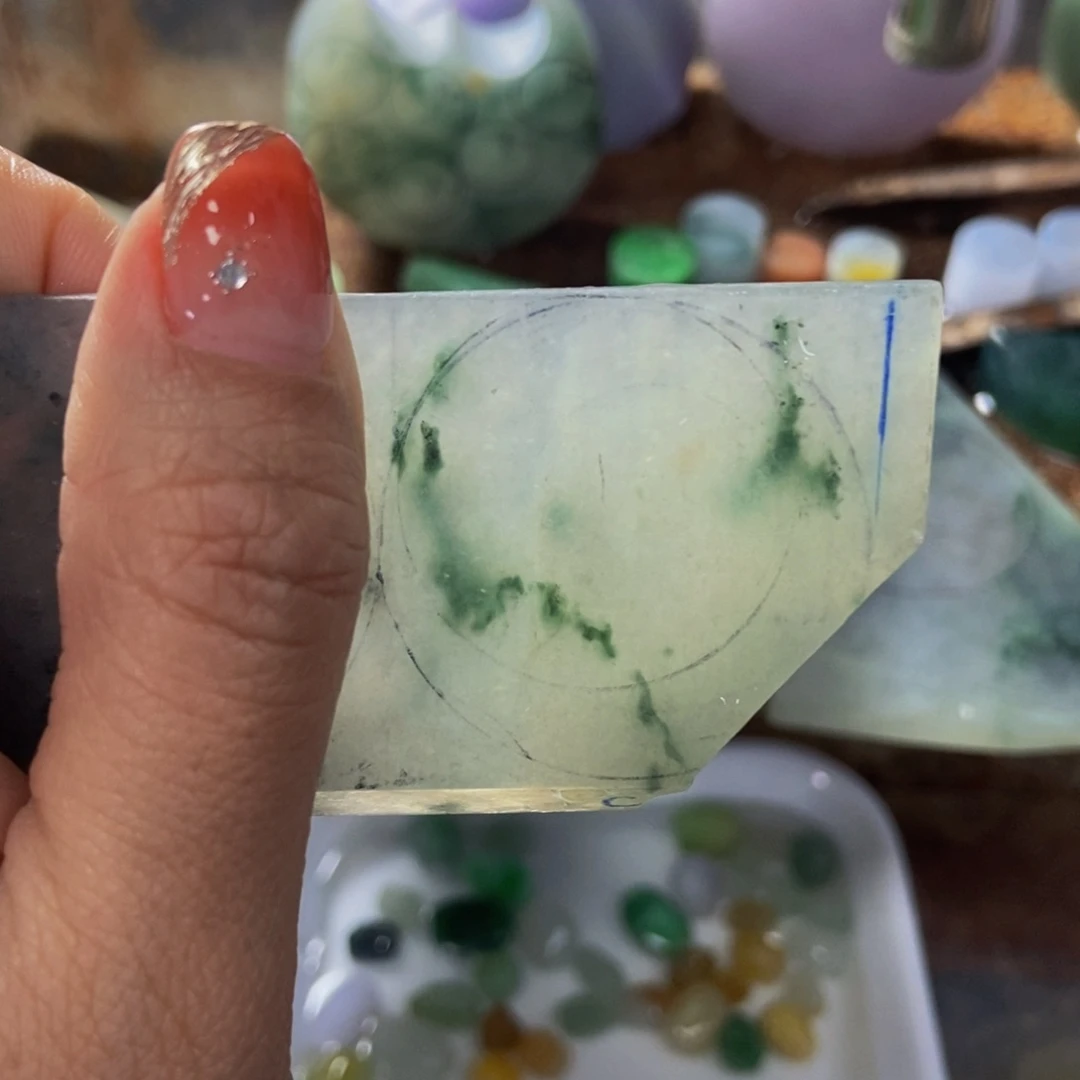 翡翠挂件未镶嵌水**竹