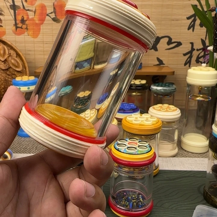 吃***蟆鸣韵60七孔红白蝈蝈罐。裸罐