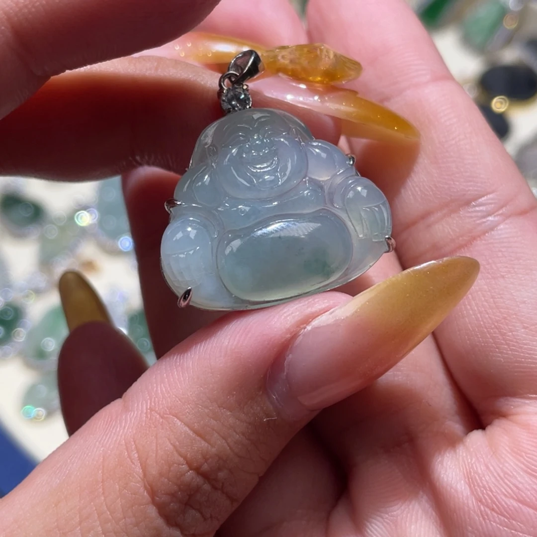 颈饰银S925镶嵌翡翠