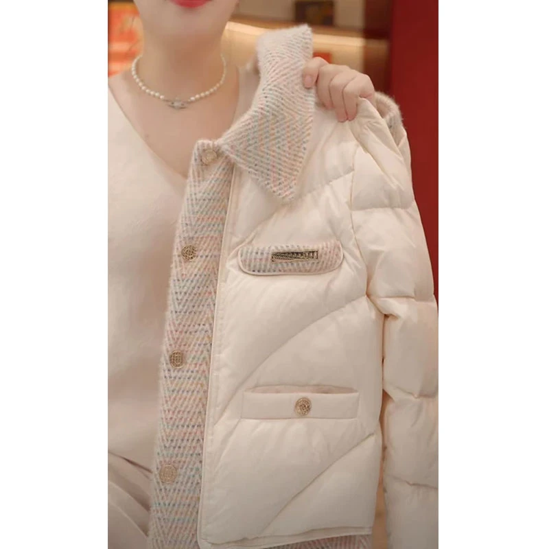 2025秋冬设计感小香风洋气宽松保暖棉服女夹绵加厚显瘦翻领外套