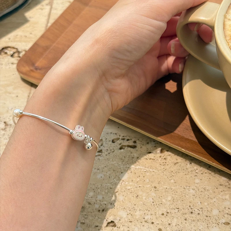 925银手链 兔子手链女925纯银手工设计可爱网红款手环夏季新品手