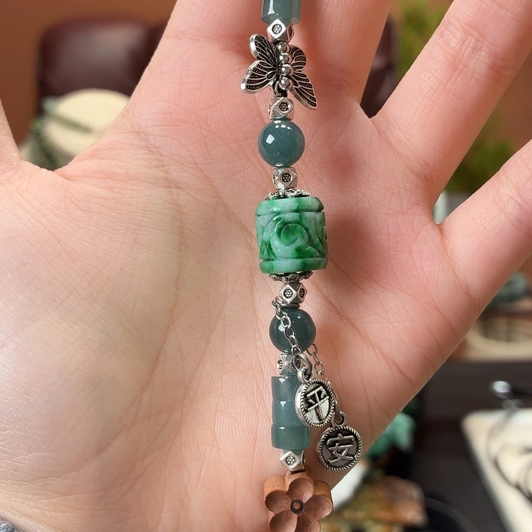 翡翠未镶嵌耳饰手串