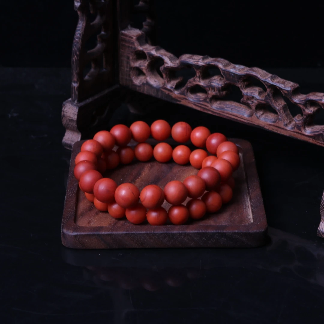 保山阿东寨南红玛瑙10mm左右圆珠手串一条N444（多样性发其一）