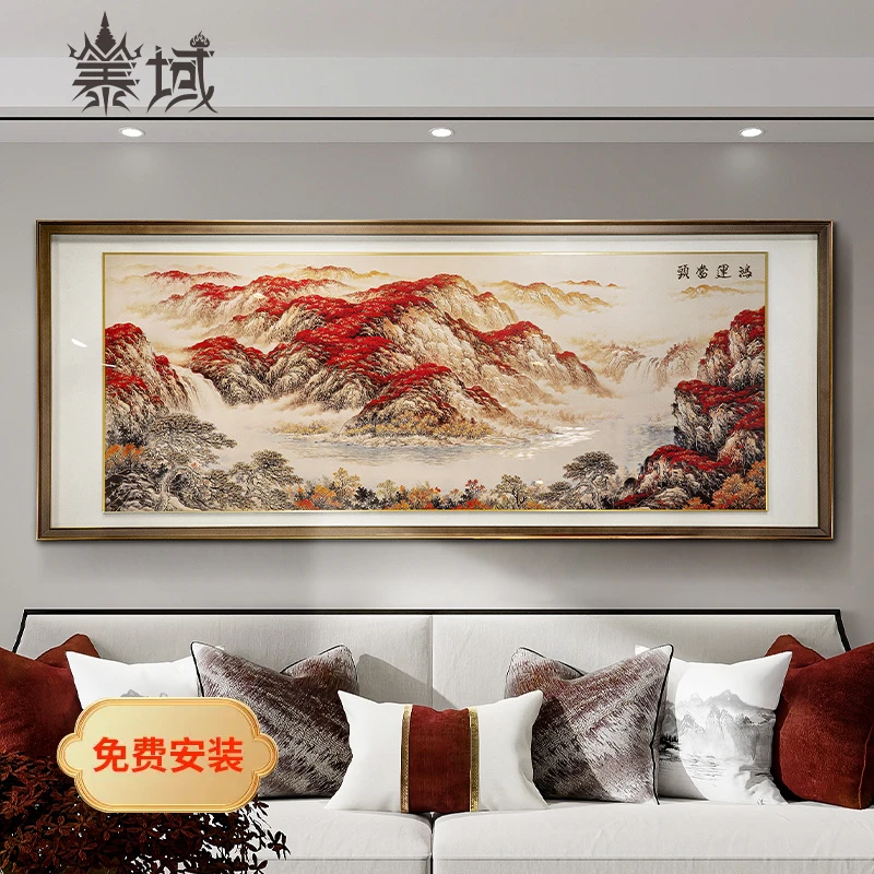 泰域《鸿运当头》铜雕画 沙发后面的墙背景壁画 新中式装饰画B2-578