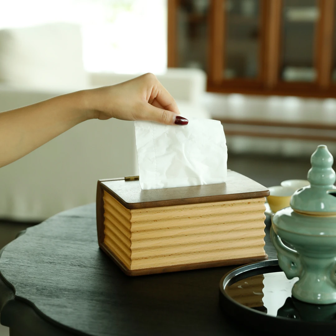 【亭远纸巾盒】黑胡桃木书本纸巾盒家用文房茶室桌面收纳抽纸盒实木