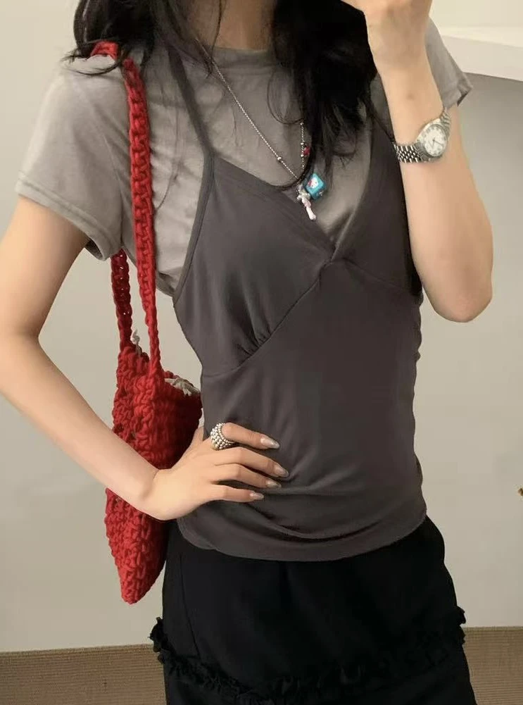 2025东大门夏季新款两件套福福T恤