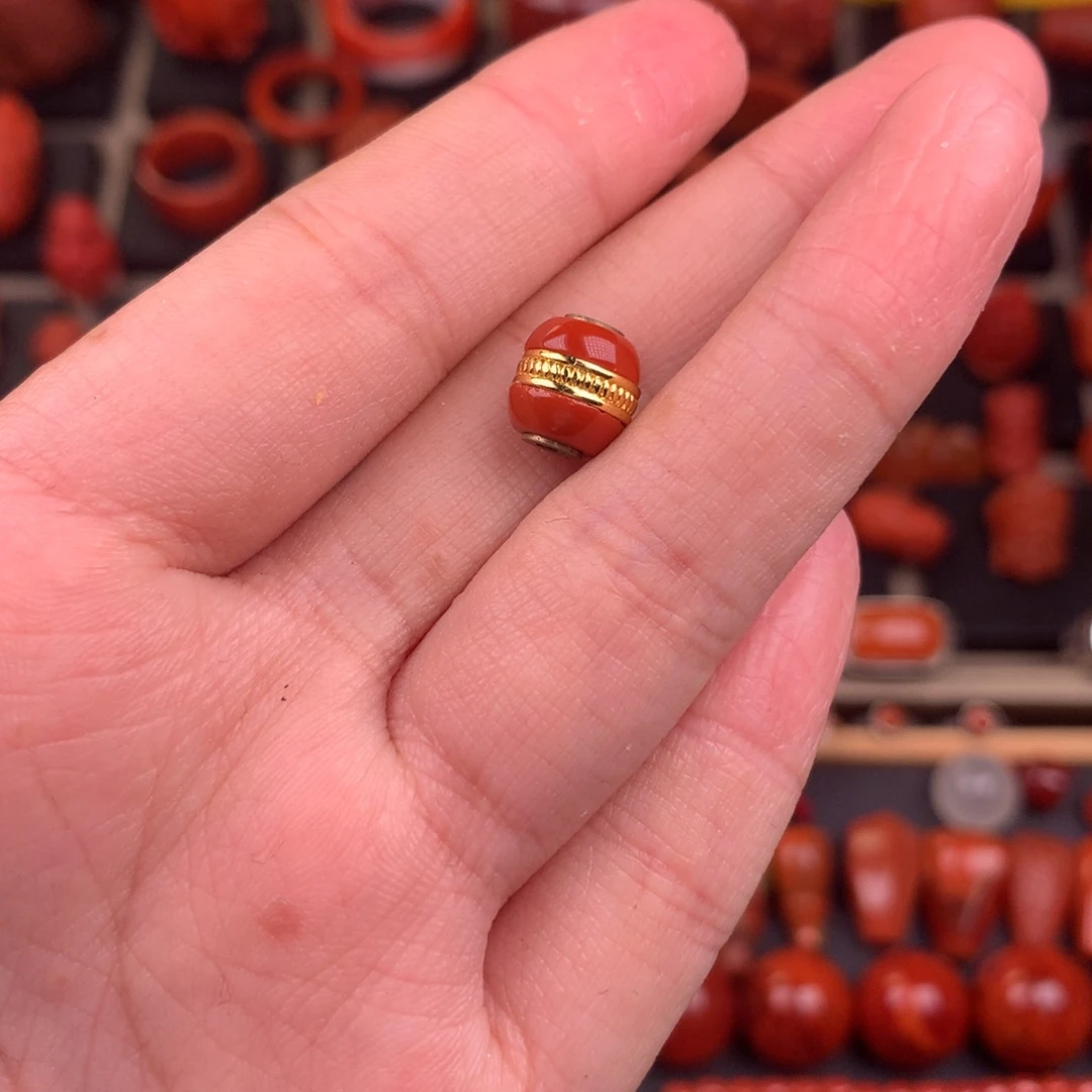 南红玛瑙未镶嵌汉堡珠8+