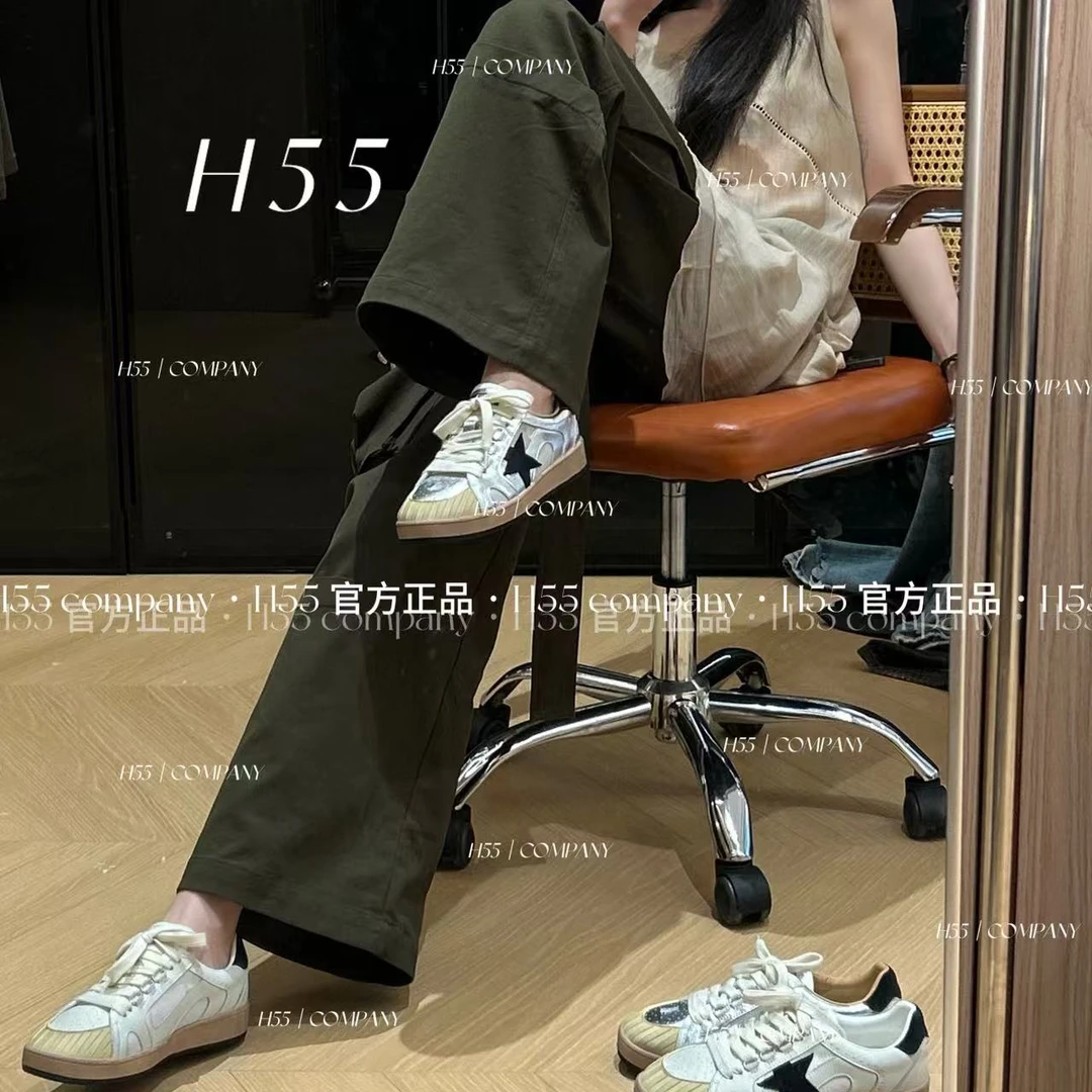 H55-Z时代-反精致y2k风复古脏脏星星板鞋3cm19-2702【Huang】