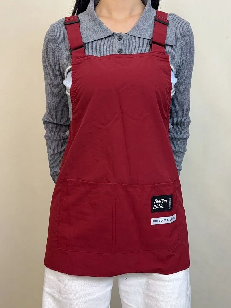 塔丝隆防脏工作服厨房简约围裙防泼水防油污男女同款可厨卫用品