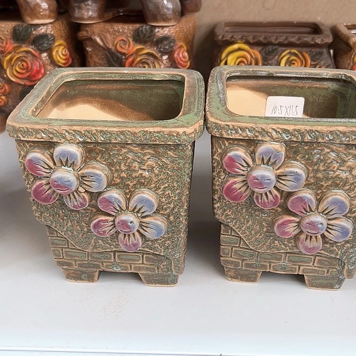 紫砂花盆粗陶材质多肉花盆