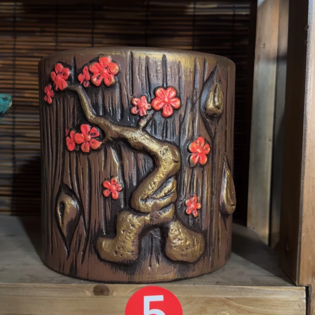 带孔高端浮雕花盆炸炸炸
