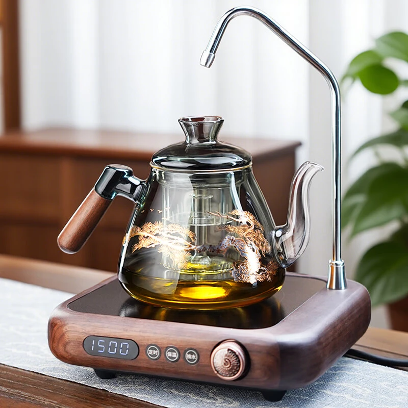 全度加厚玻璃煮茶壶套装大容量烧水壶侧把煮茶壶家用煮水壶茶具