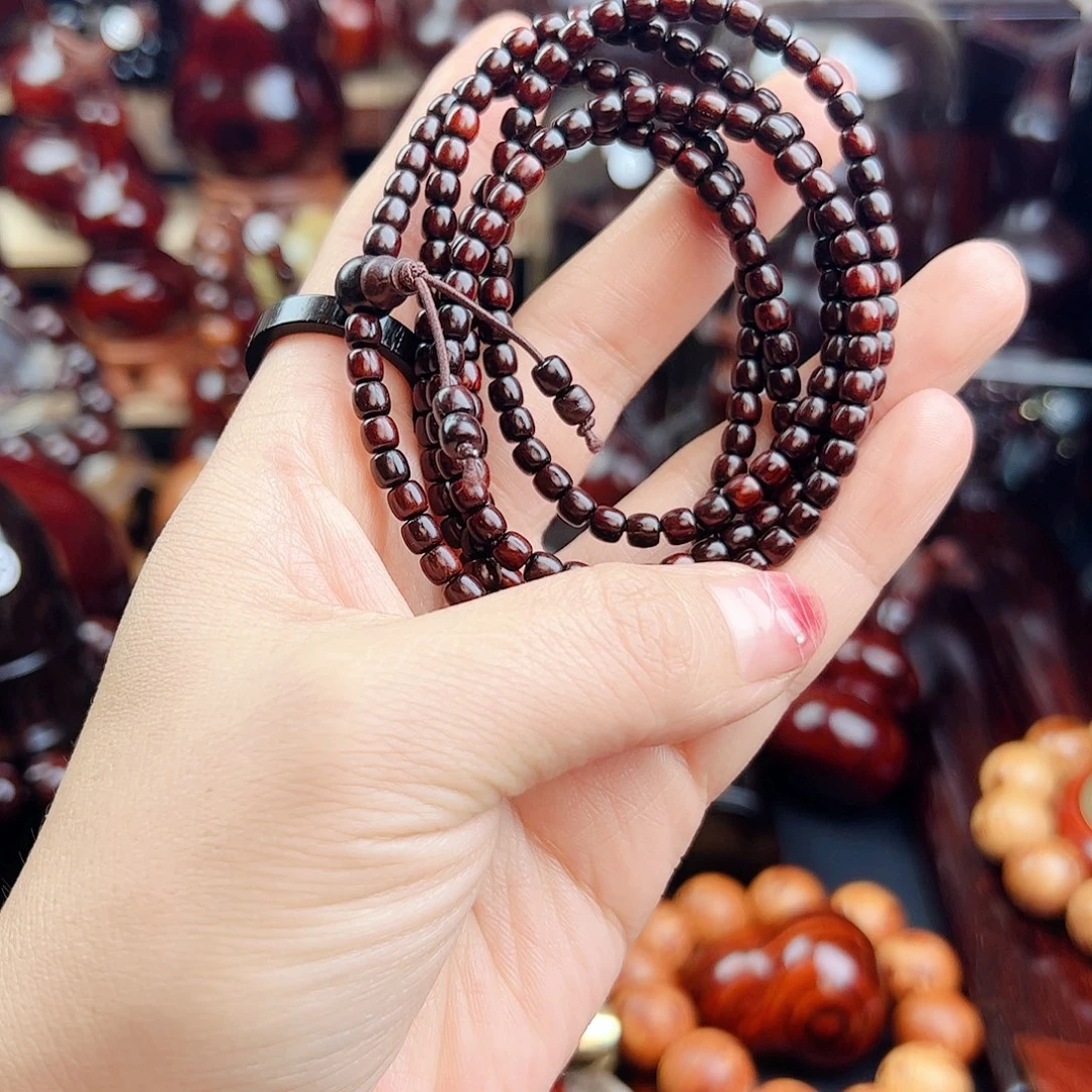 目***标木小叶紫檀216珠手链