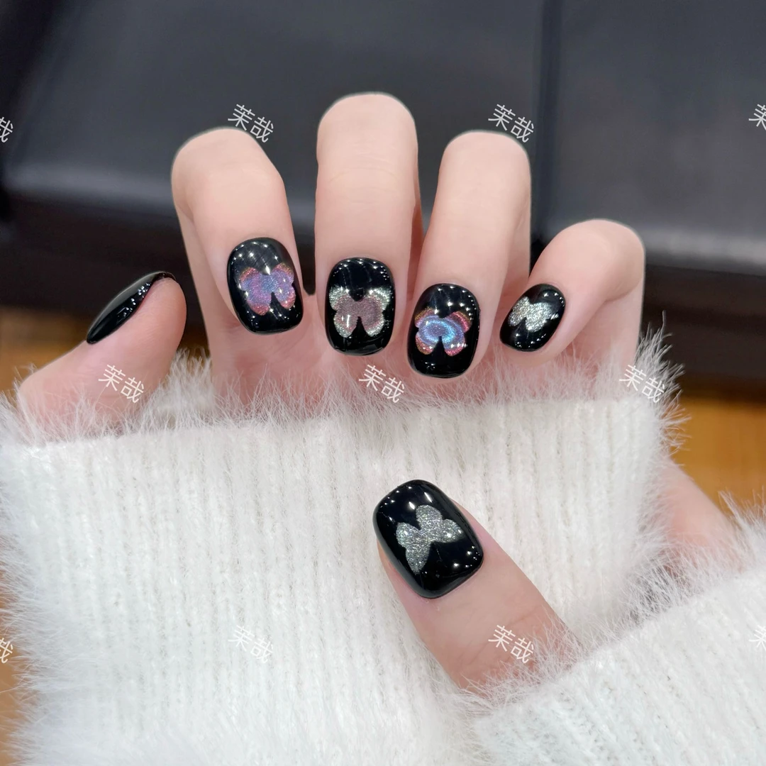 茉哉【幻蝶】纯手工定制美甲可拆卸穿戴甲A3945