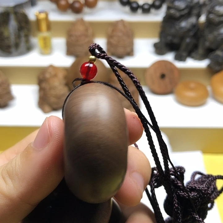 檀香木手串/手链老山檀香微瑕黑肉平安扣