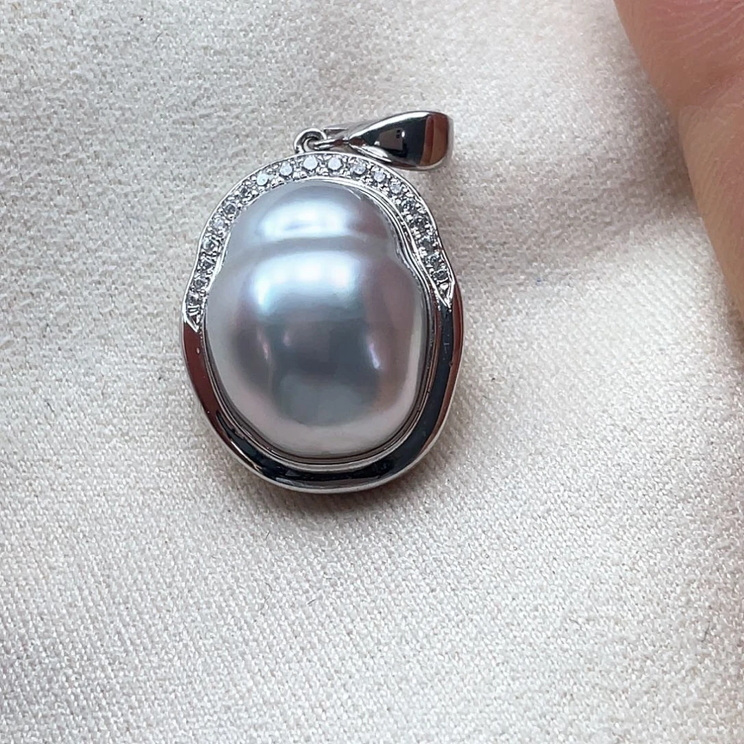 银S925镶嵌颈饰海水珍珠