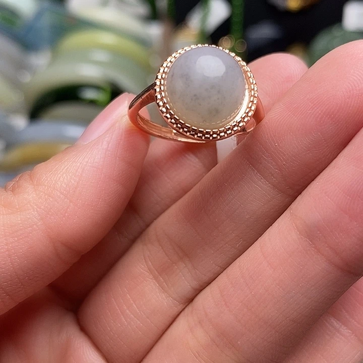 和田玉银S925镶嵌戒指