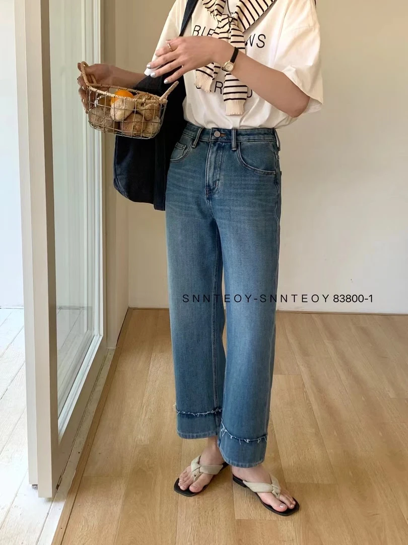 代嘉儿83800-1九分奶奶裤牛仔裤