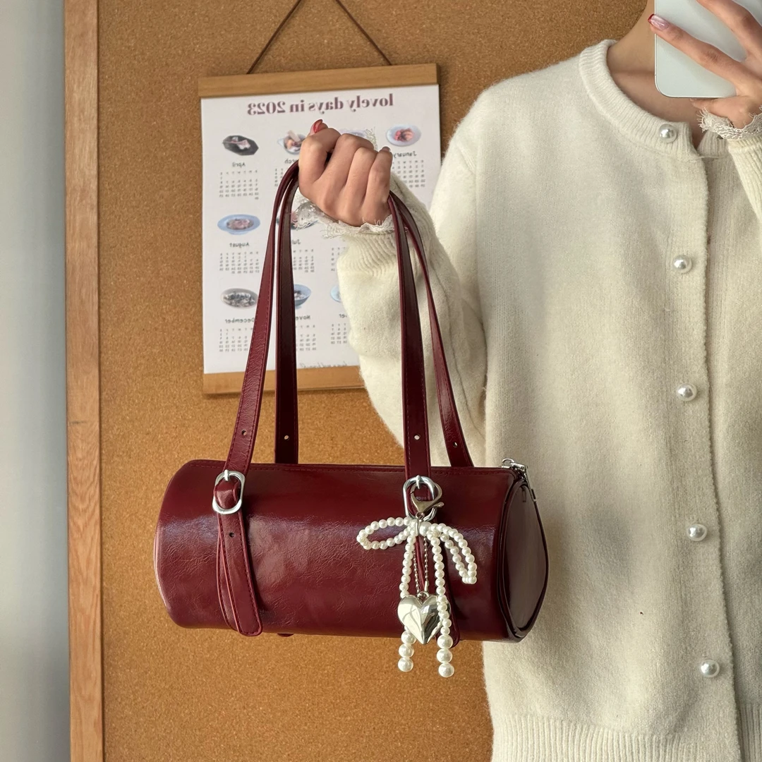 一张同学【长约24宽10高10单位厘米】时尚手提单肩腋下包C3236红