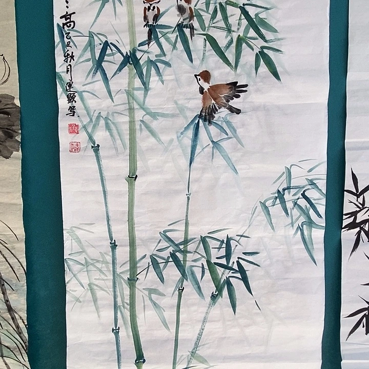 国画三尺手绘花鸟