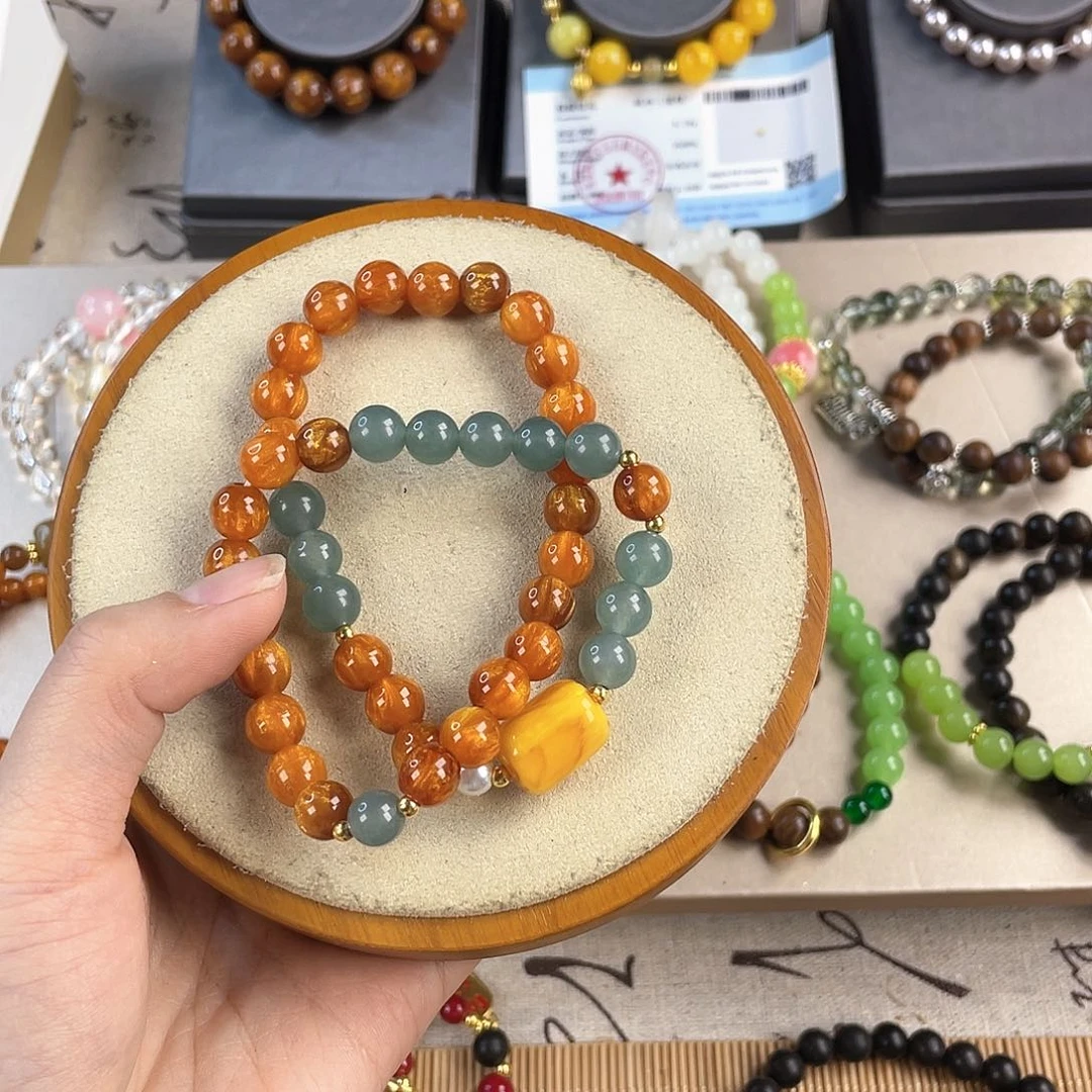 翡翠手饰银S925镀金镶嵌